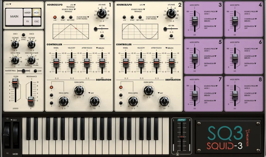 Vista Mod del Acustica Audio Squid3